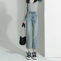 Women's cropped straight leg jeans