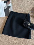 Women's high-end solid color short skirt